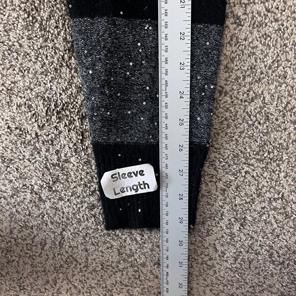 Torrid Women L Glam Party Holiday Sequin Striped Vegan Cashmere Cardigan Sweater - Picture 9 of 10